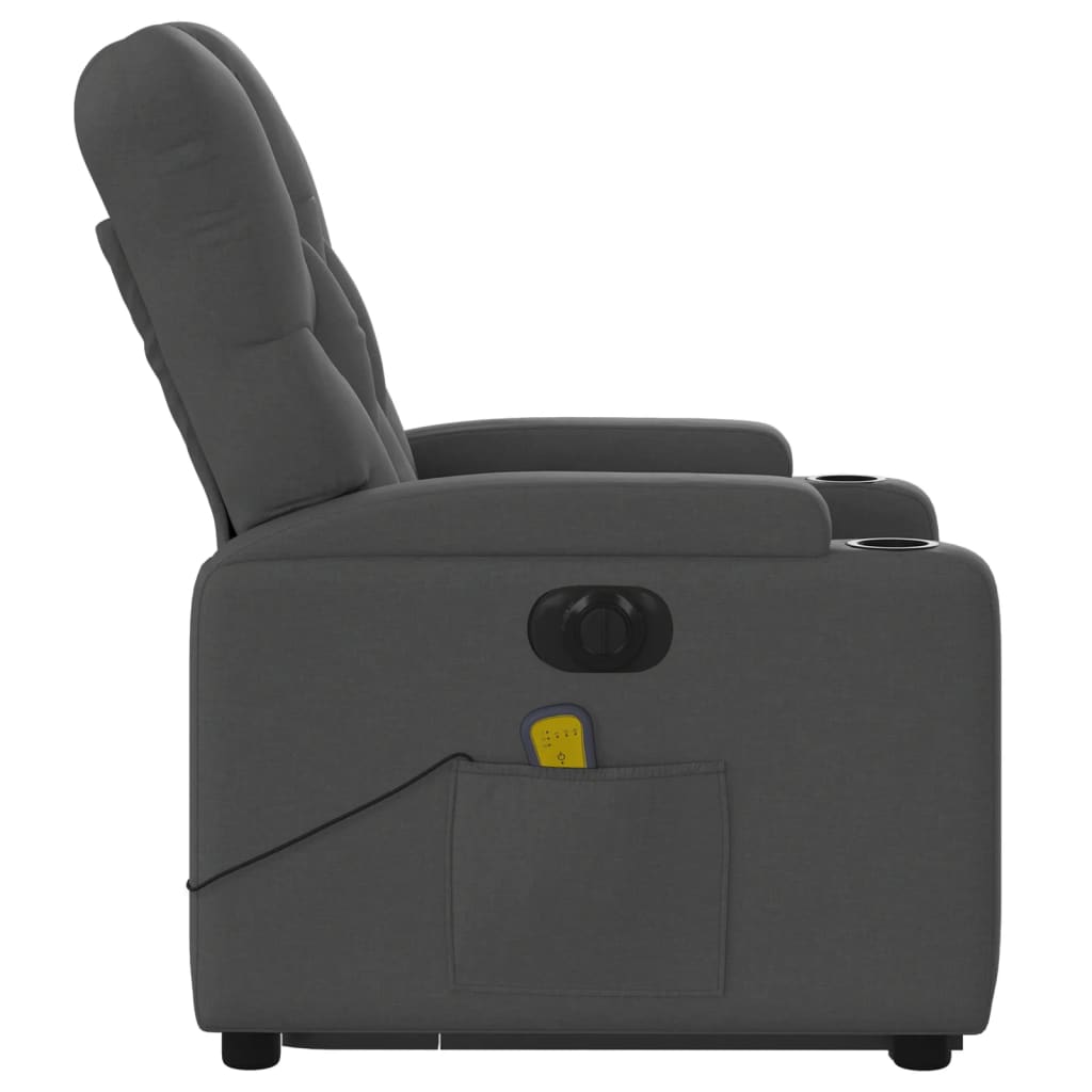 vidaXL Podnoszony fotel masujący, elektryczny, rozkładany, ciemnoszary