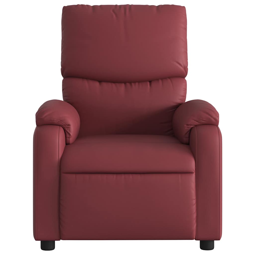 vidaXL Rozkładany fotel masujący, elektryczny, bordowy, sztuczna skóra