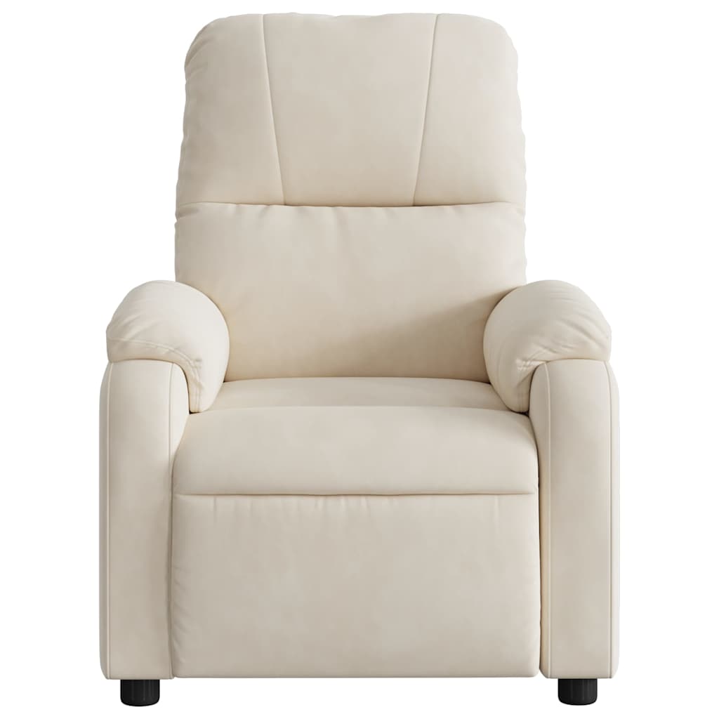 vidaXL Rozkładany fotel elektryczny, beżowy, obity mikrofibrą