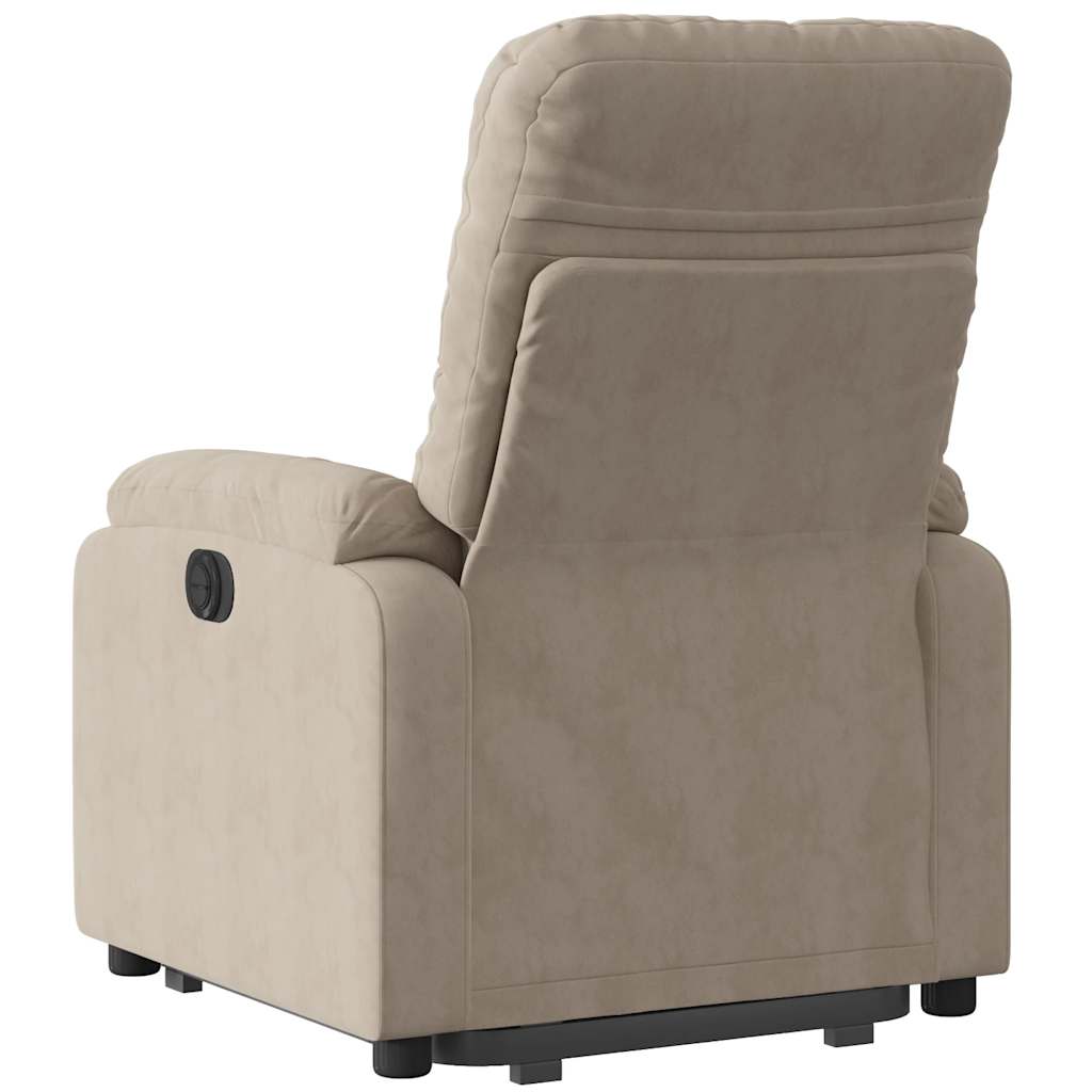 vidaXL Podnoszony fotel rozkładany, taupe, mikrofibra