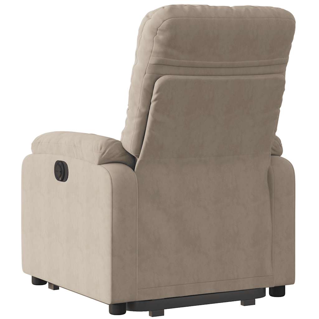 vidaXL Podnoszony fotel rozkładany, taupe, mikrofibra
