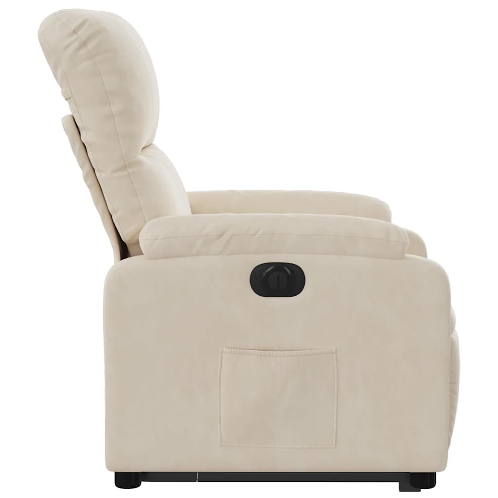vidaXL Podnoszony fotel rozkładany, beżowy, mikrofibra