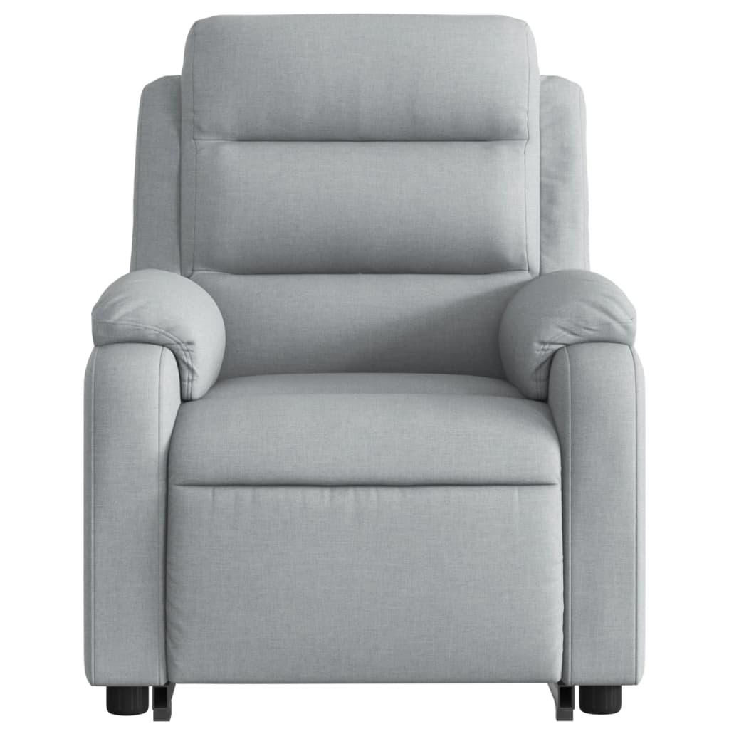vidaXL Podnoszony fotel rozkładany, jasnoszary, obity tkaniną