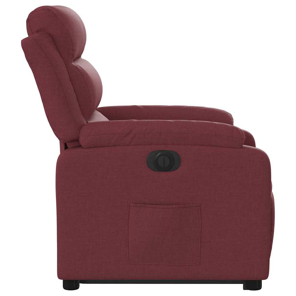 vidaXL Podnoszony fotel masujący, elektryczny, rozkładany, bordowy