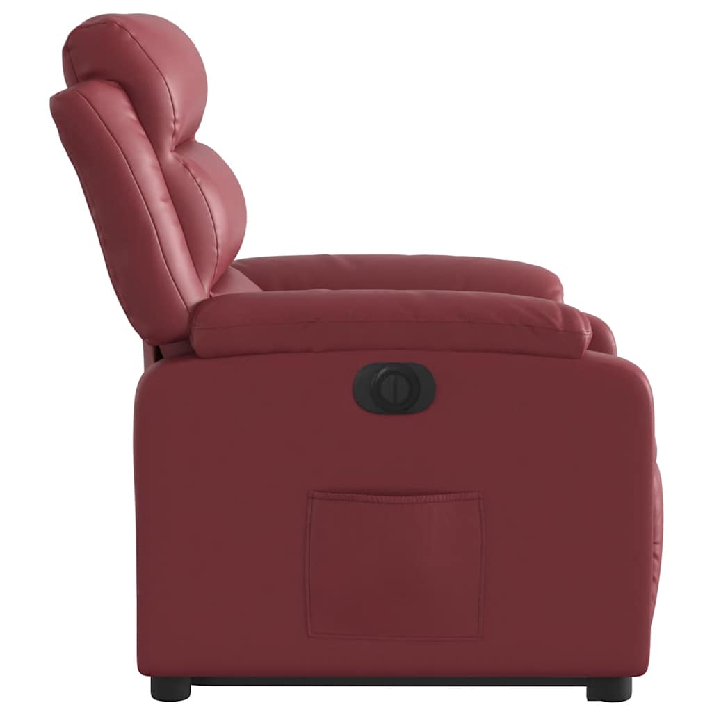 vidaXL Rozkładany fotel pionizujący, elektryczny, bordowy, ekoskóra