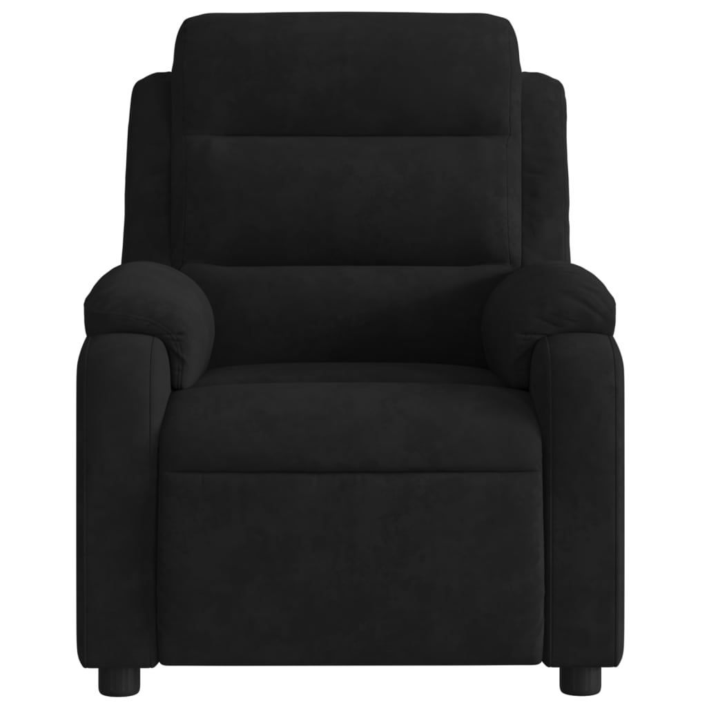vidaXL Elektryczny fotel rozkładany, czarny, obity aksamitem