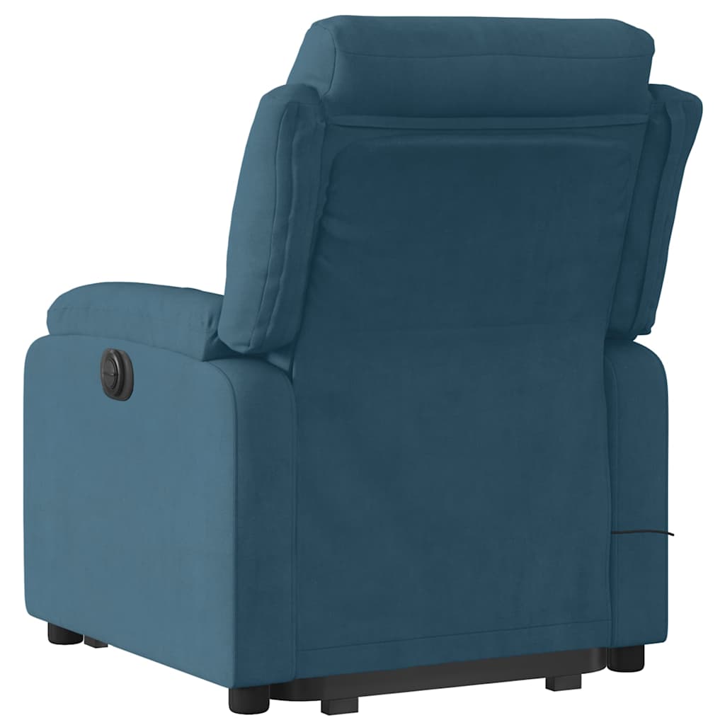 vidaXL Podnoszony fotel masujący, elektryczny rozkładany, niebieski
