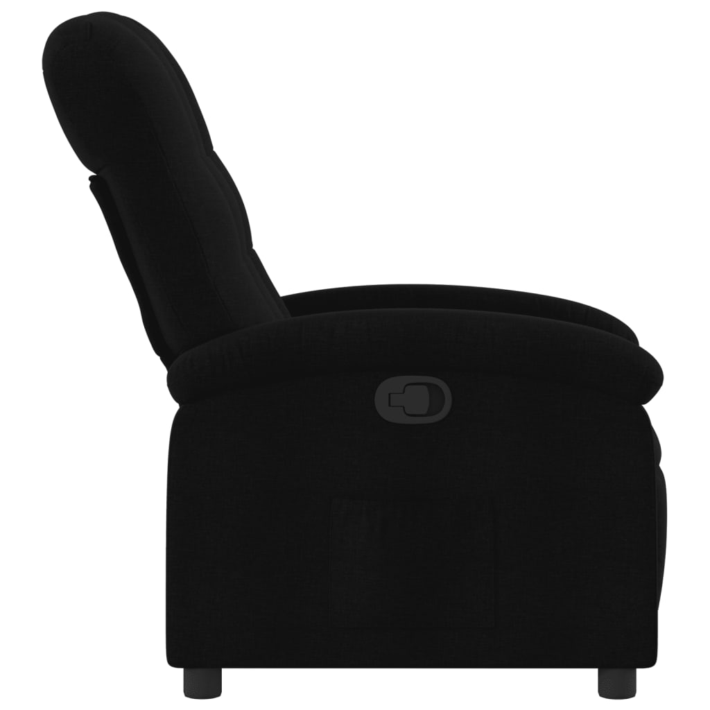 vidaXL Fotel rozkładany, czarna tkanina