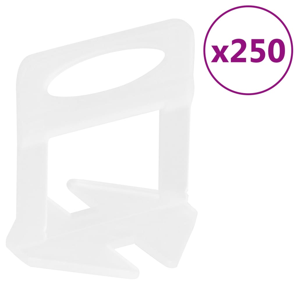 vidaXL Klipsy do poziomowania płytek, 250 szt., 1 mm