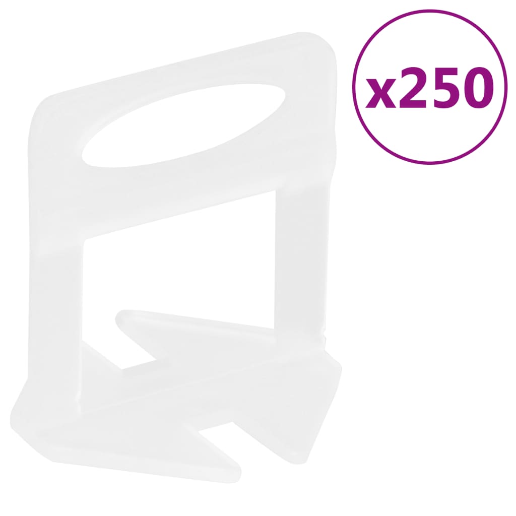 vidaXL Klipsy do poziomowania płytek, 250 szt., 2 mm