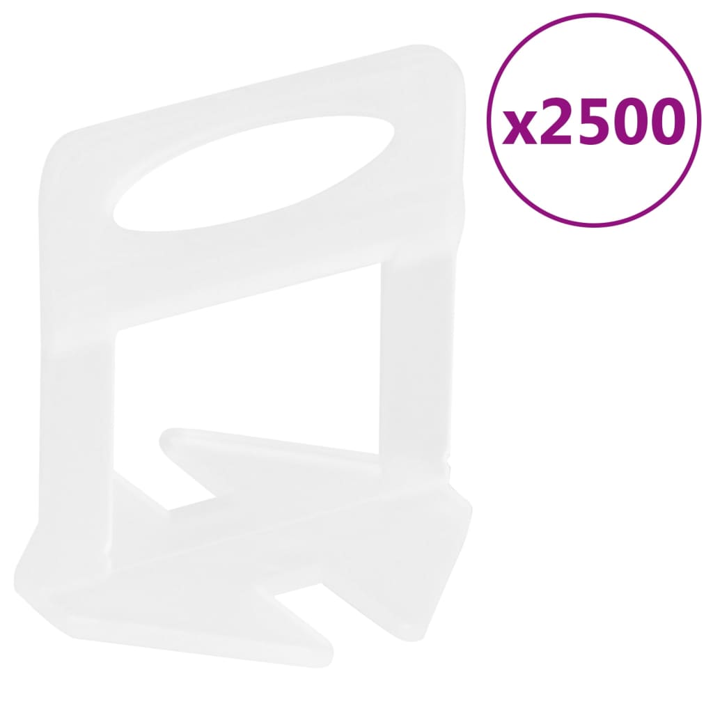 vidaXL System poziomowania płytek, 500 klinów, 2500 klipsów, 1 mm