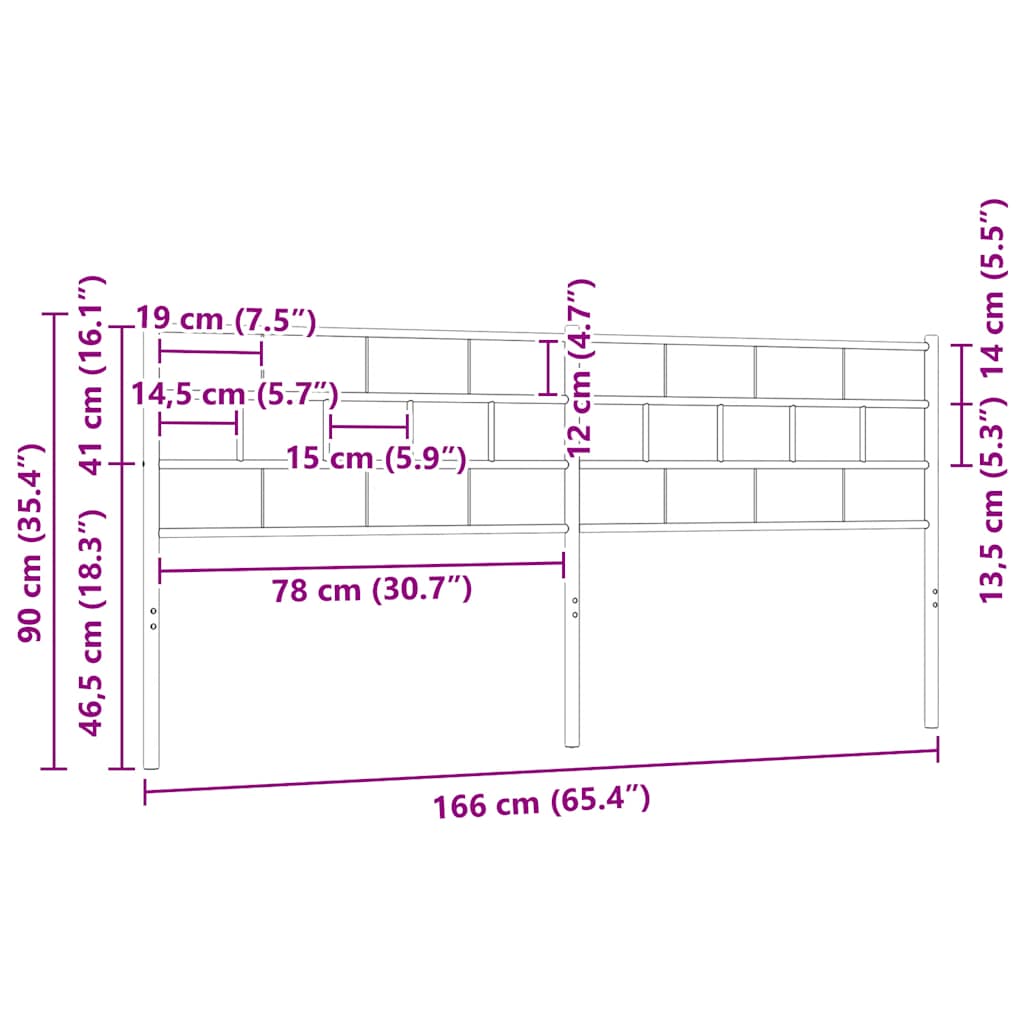 vidaXL Metalowe wymienne wezgłowie, białe, 160 cm