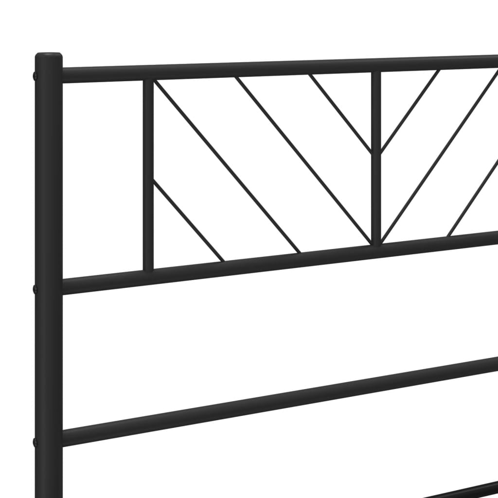 vidaXL Metalowa rama łóżka z wezgłowiem, czarna, 160x200 cm