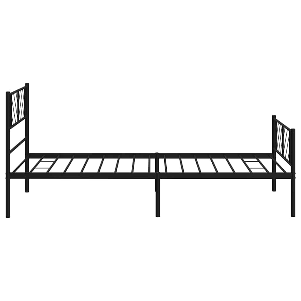 vidaXL Metalowa rama łóżka z wezgłowiem i zanóżkiem, czarna, 100x190cm