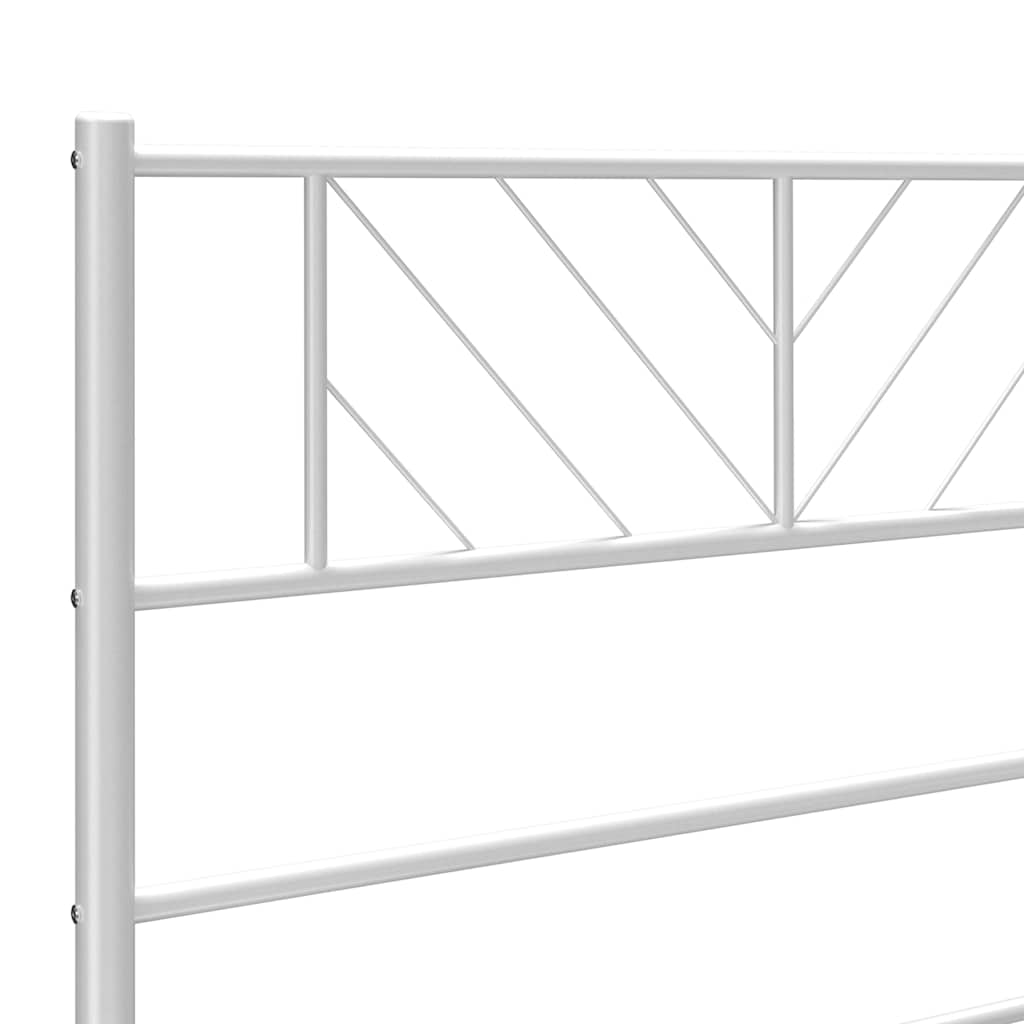 vidaXL Metalowa rama łóżka z wezgłowiem i zanóżkiem, biała, 100x200 cm