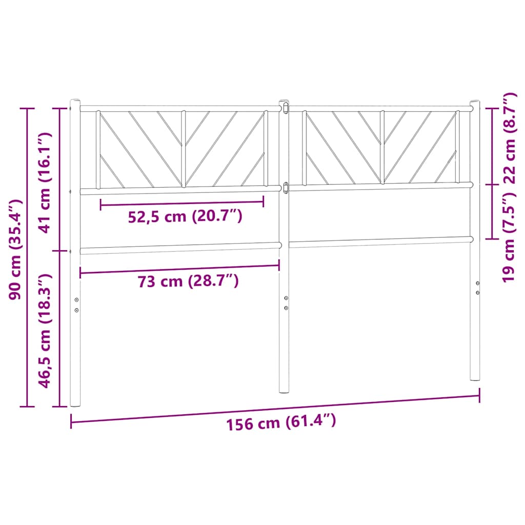 vidaXL Metalowe wymienne wezgłowie, białe, 150 cm