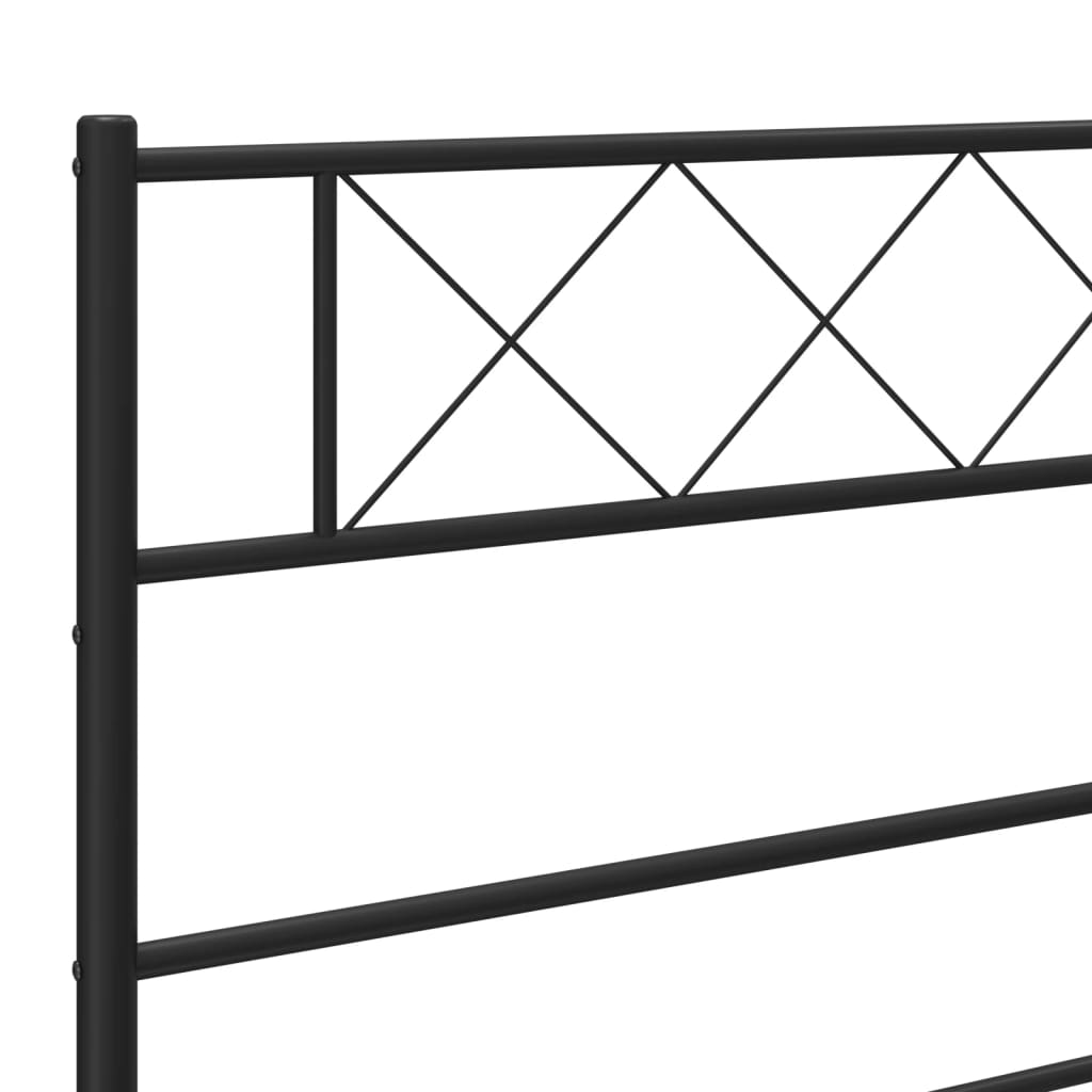 vidaXL Metalowa rama łóżka z wezgłowiem, czarna, 120x190 cm