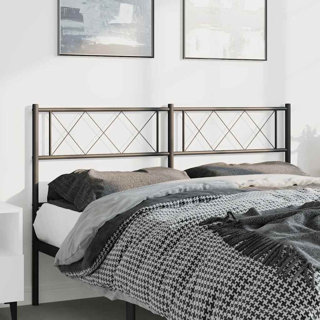 vidaXL Metalowe wymienne wezgłowie, czarne, 135 cm