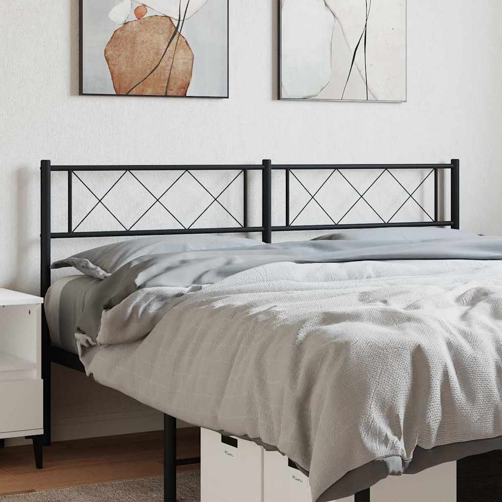 vidaXL Metalowe wymienne wezgłowie, czarne, 150 cm