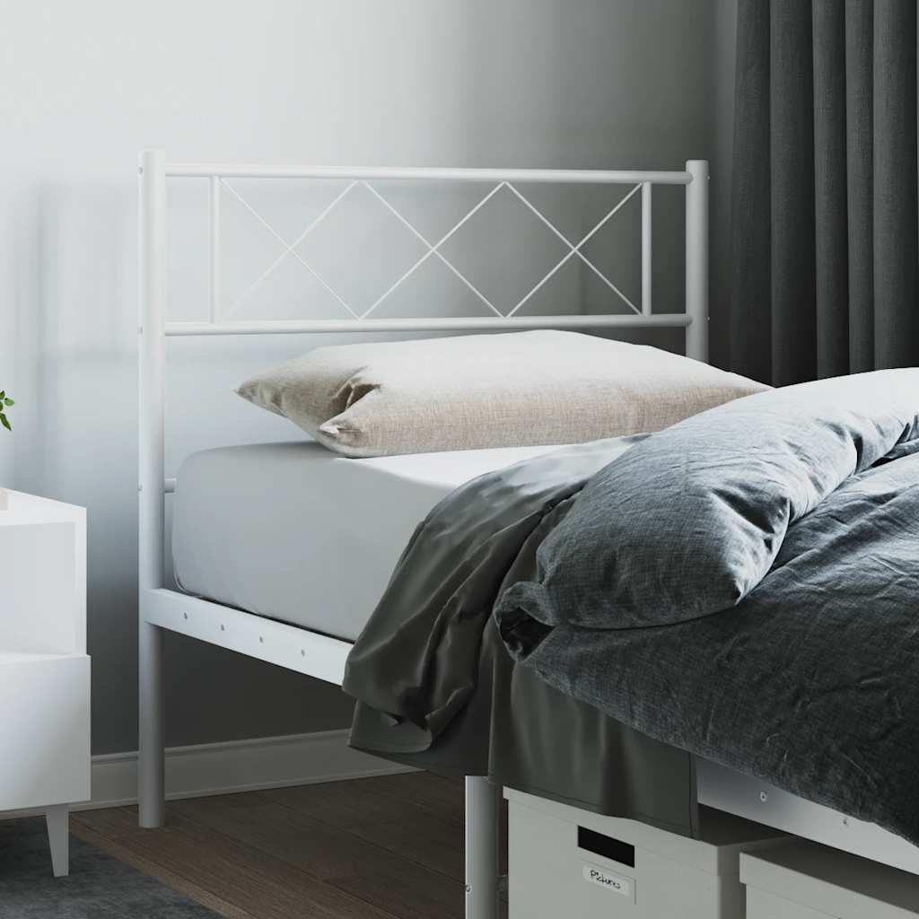 vidaXL Metalowe wymienne wezgłowie, białe, 75 cm