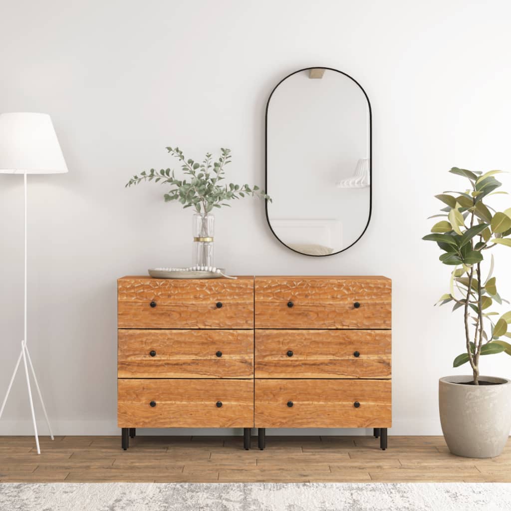 vidaXL Komody, 2 szt., 60x33x75 cm, lite drewno akacjowe