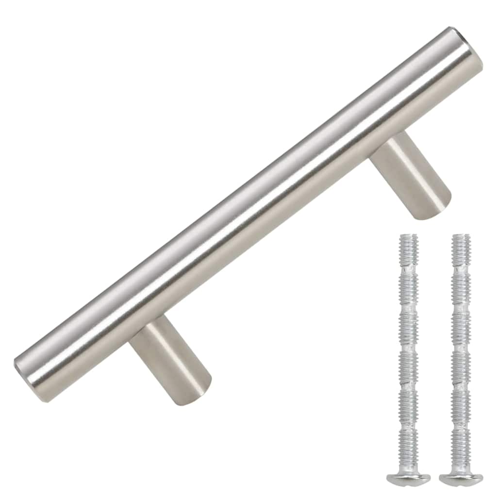 vidaXL Uchwyty do szafek, 10 szt., srebrne, 64 mm, stal nierdzewna
