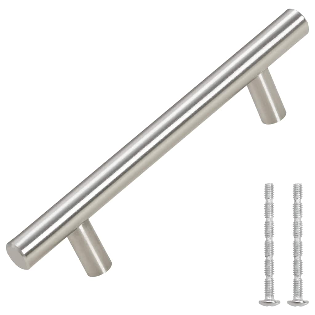 vidaXL Uchwyty do szafek, 10 szt., srebrne, 96 mm, stal nierdzewna