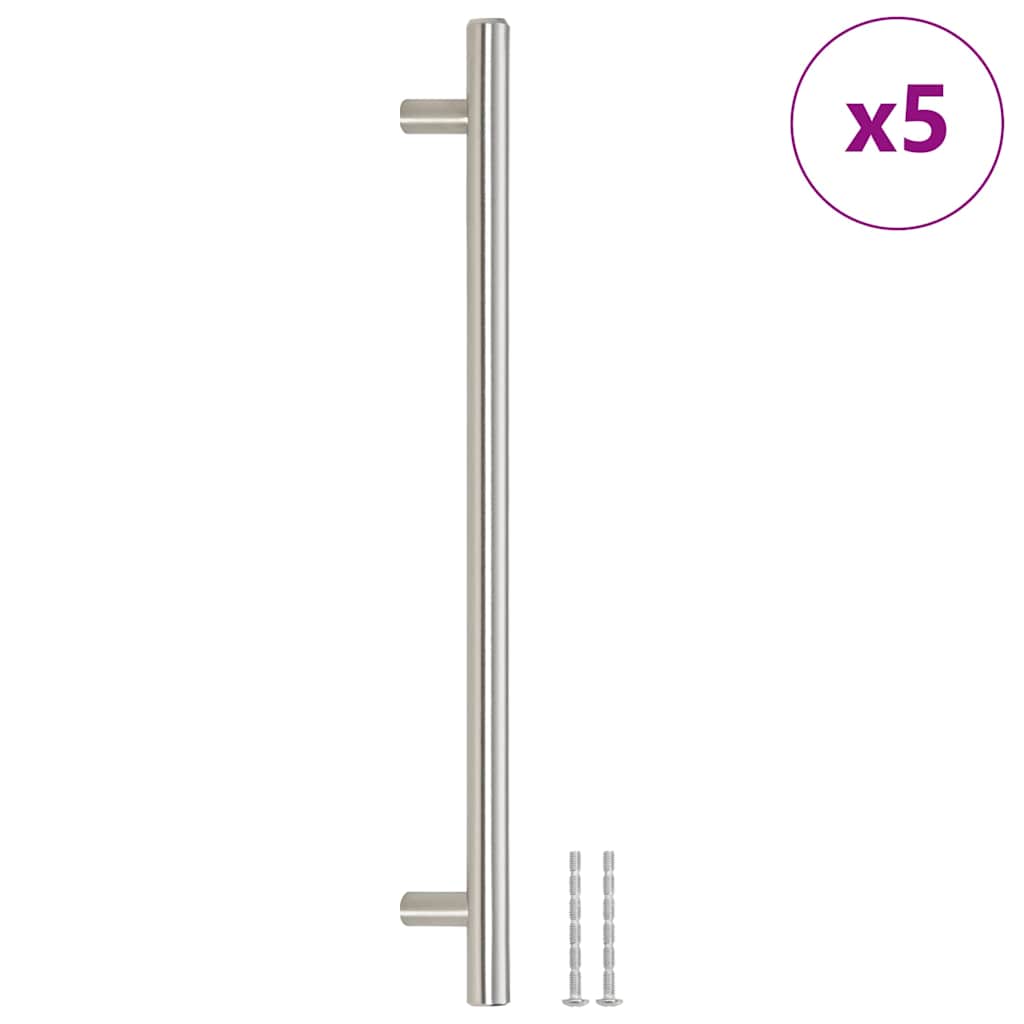 vidaXL Uchwyty do szafek, 5 szt., srebrne, 224 mm, stal nierdzewna