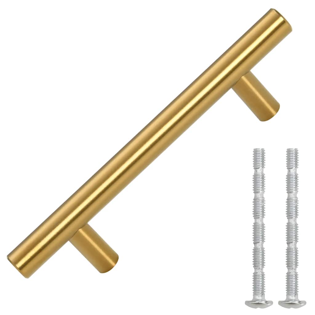 vidaXL Uchwyty do szafek, 10 szt., złote, 64 mm, stal nierdzewna