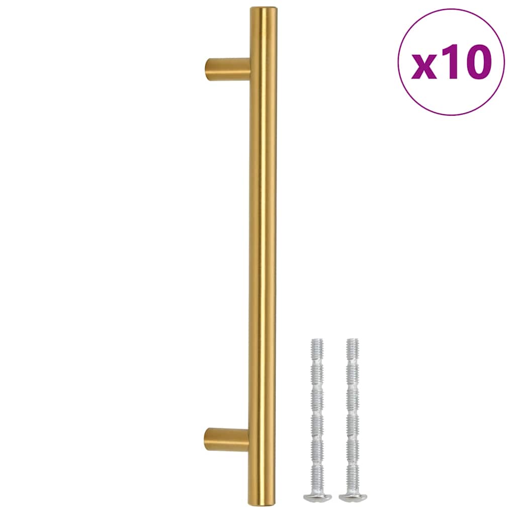 vidaXL Uchwyty do szafek, 10 szt., złote, 160 mm, stal nierdzewna