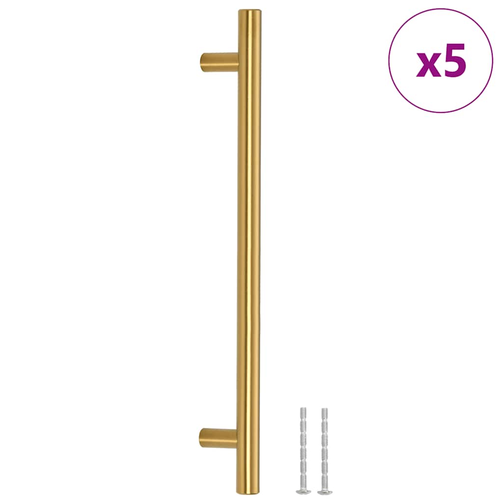 vidaXL Uchwyty do szafek, 5 szt., złote, 192 mm, stal nierdzewna