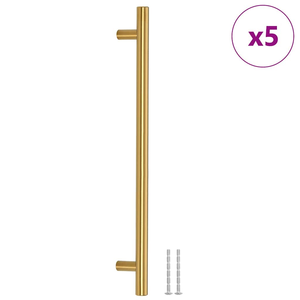 vidaXL Uchwyty do szafek, 5 szt., złote, 224 mm, stal nierdzewna