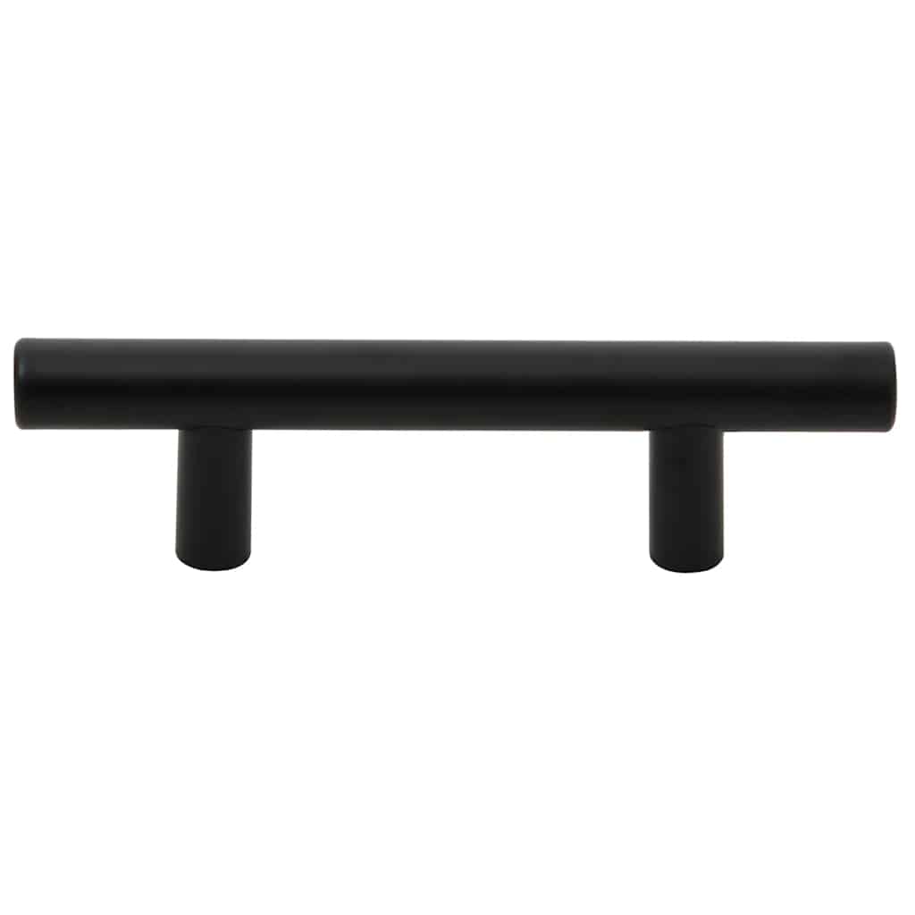 vidaXL Uchwyty do szafek, 10 szt., czarne, 64 mm, stal nierdzewna