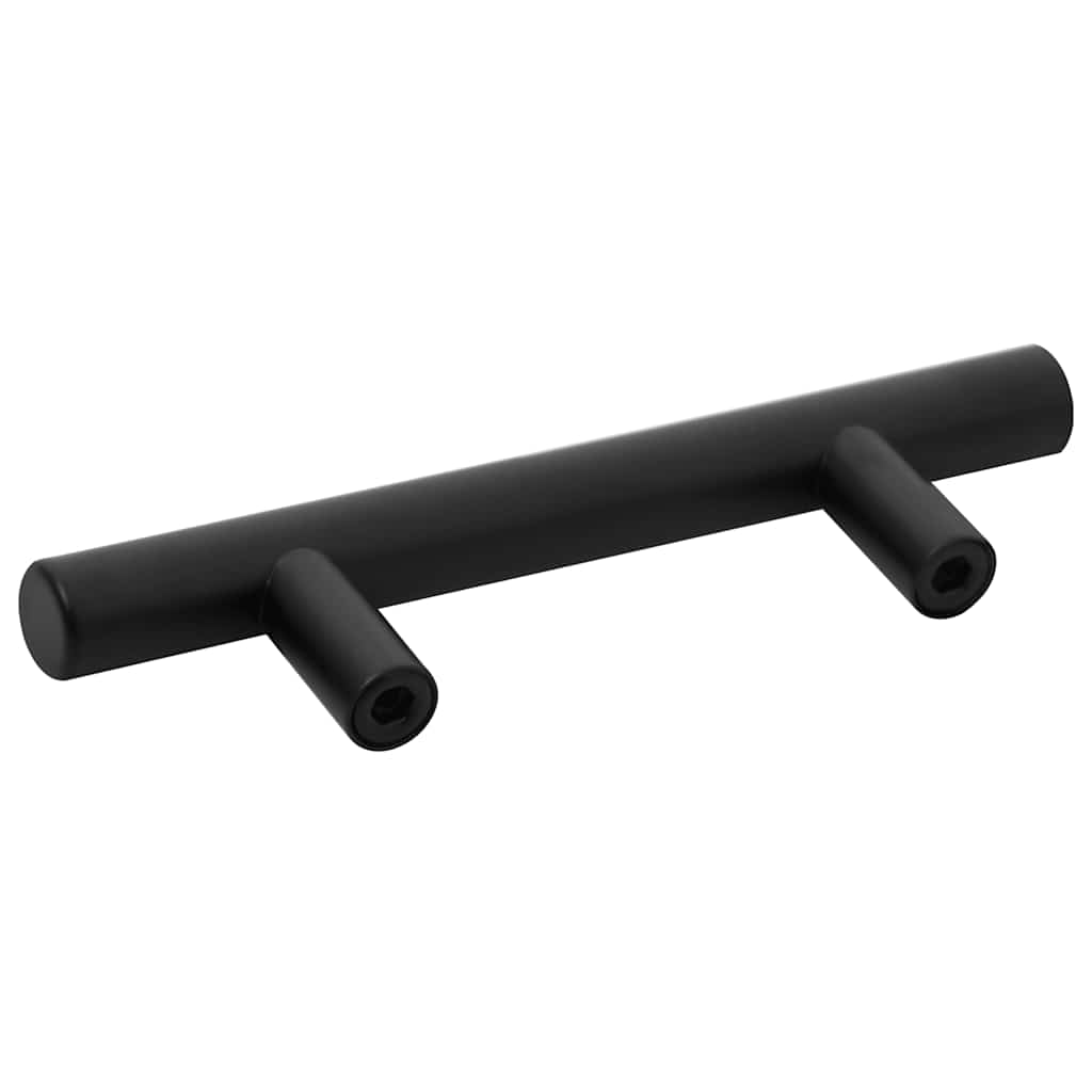 vidaXL Uchwyty do szafek, 10 szt., czarne, 64 mm, stal nierdzewna