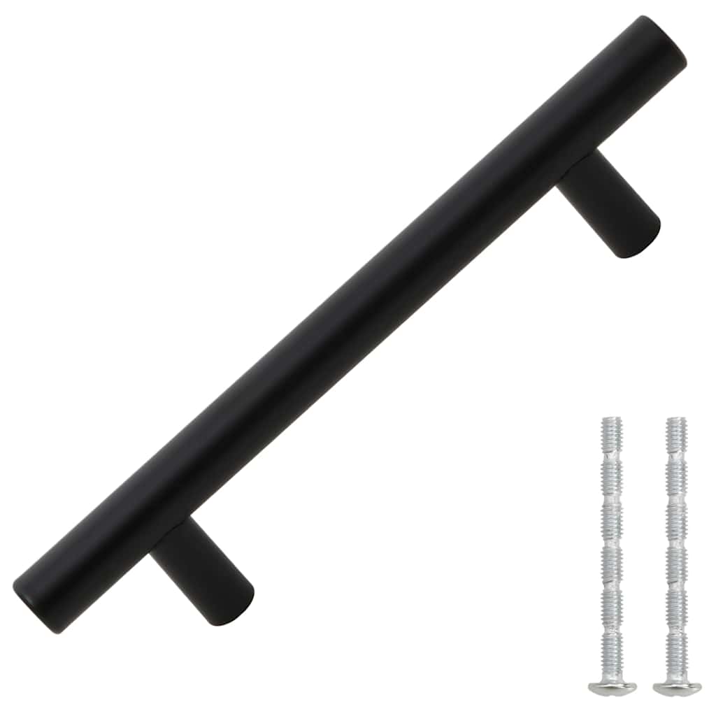 vidaXL Uchwyty do szafek, 10 szt., czarne, 96 mm, stal nierdzewna