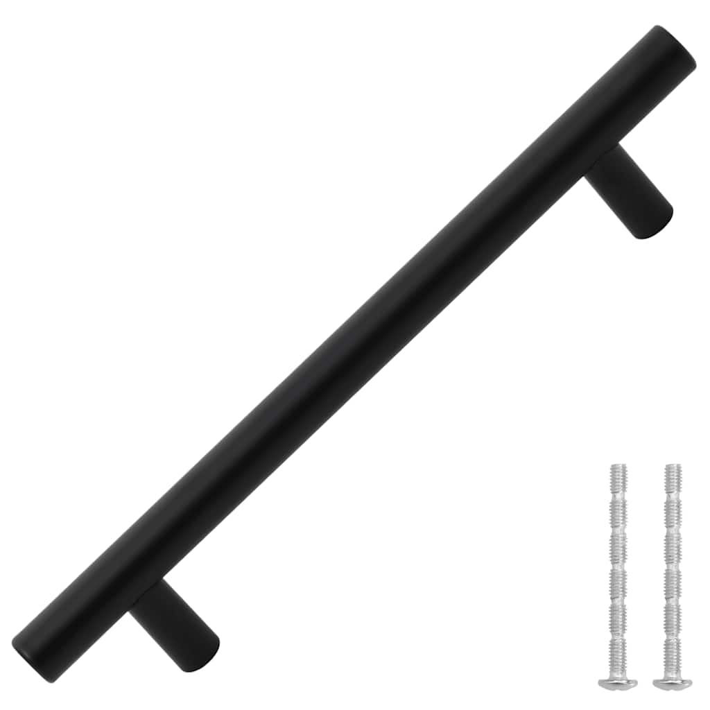 vidaXL Uchwyty do szafek, 10 szt., czarne, 128 mm, stal nierdzewna