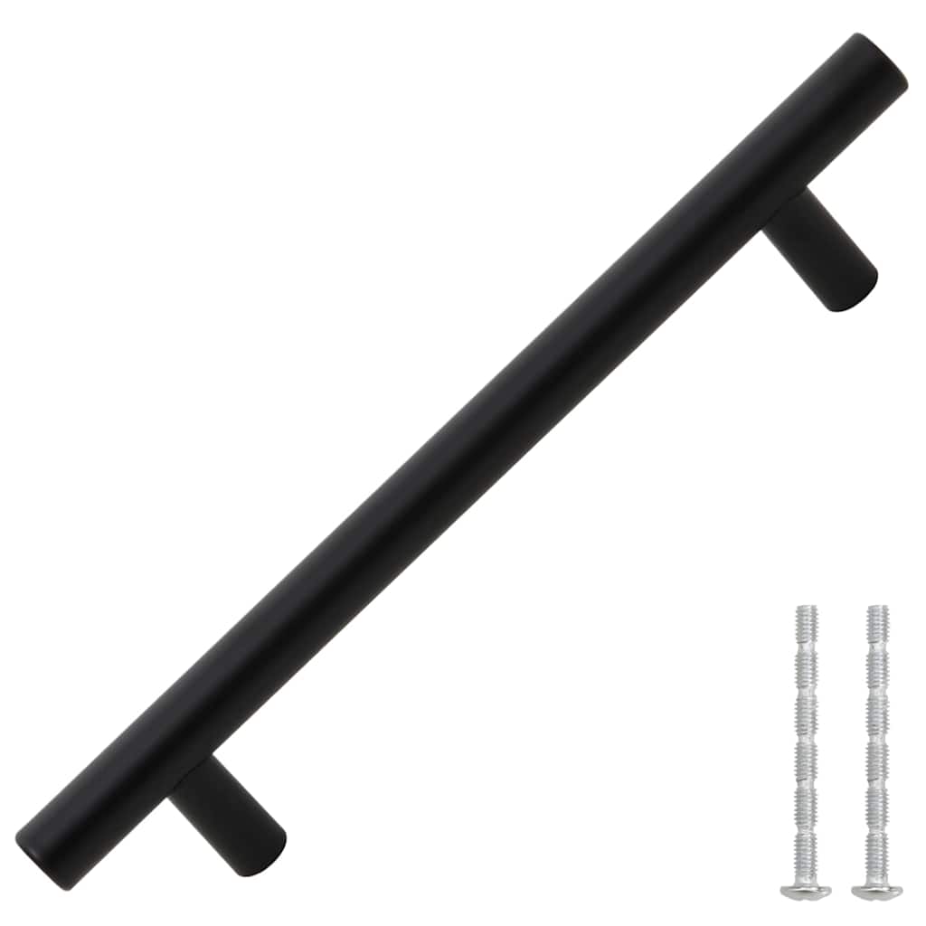 vidaXL Uchwyty do szafek, 10 szt., czarne, 160 mm, stal nierdzewna