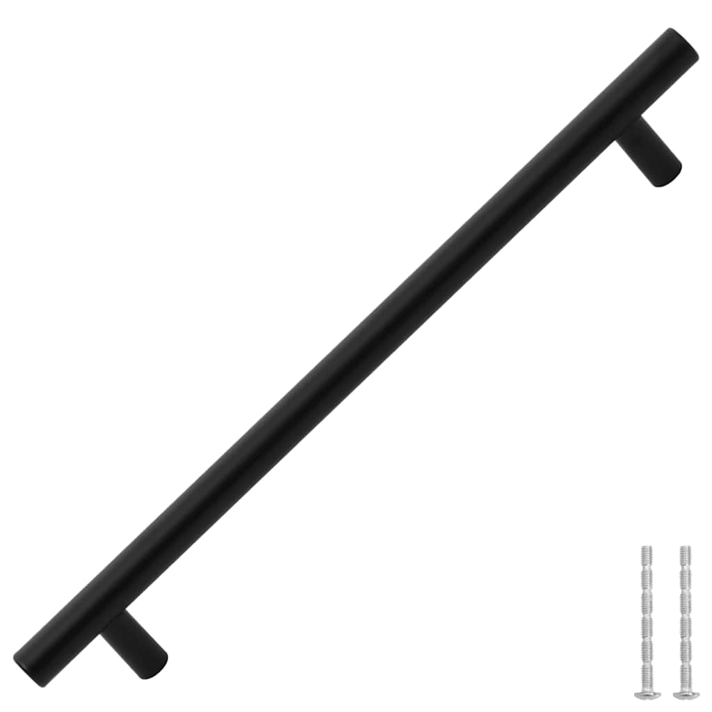vidaXL Uchwyty do szafek, 5 szt., czarne, 192 mm, stal nierdzewna