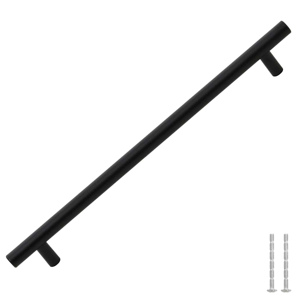 vidaXL Uchwyty do szafek, 5 szt., czarne, 224 mm, stal nierdzewna