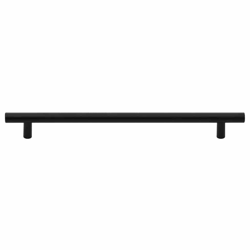 vidaXL Uchwyty do szafek, 5 szt., czarne, 224 mm, stal nierdzewna