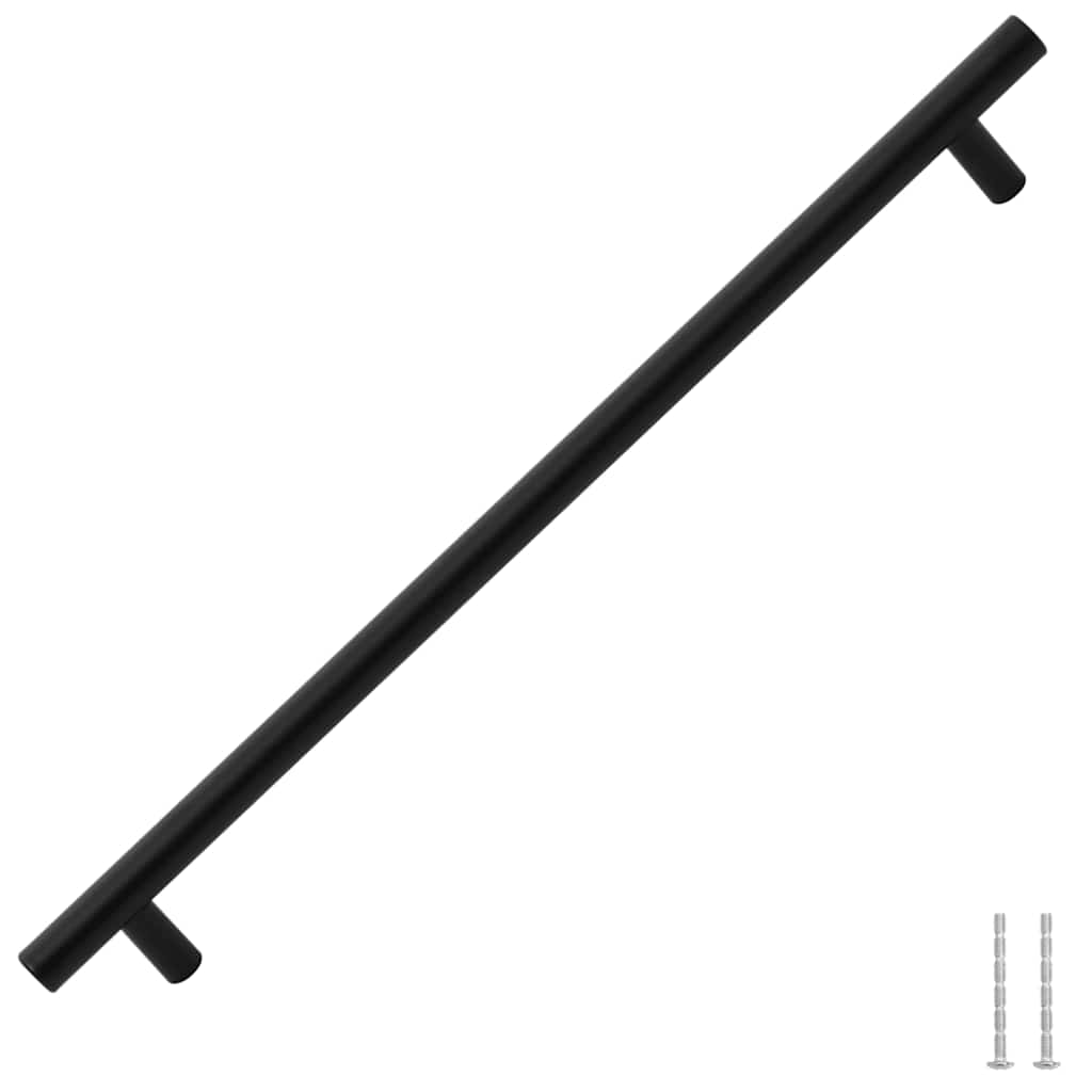 vidaXL Uchwyty do szafek, 5 szt., czarne, 320 mm, stal nierdzewna