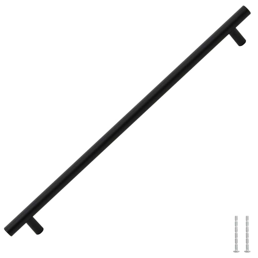 vidaXL Uchwyty do szafek, 5 szt., czarne, 480 mm, stal nierdzewna