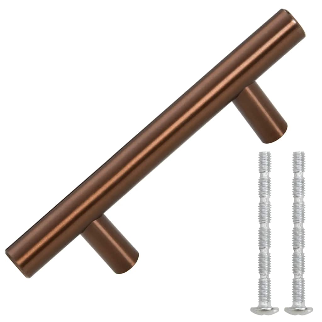 vidaXL Uchwyty do szafek, 10 szt., brąz, 64 mm, stal nierdzewna