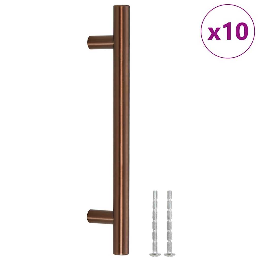 vidaXL Uchwyty do szafek, 10 szt., brąz, 128 mm, stal nierdzewna