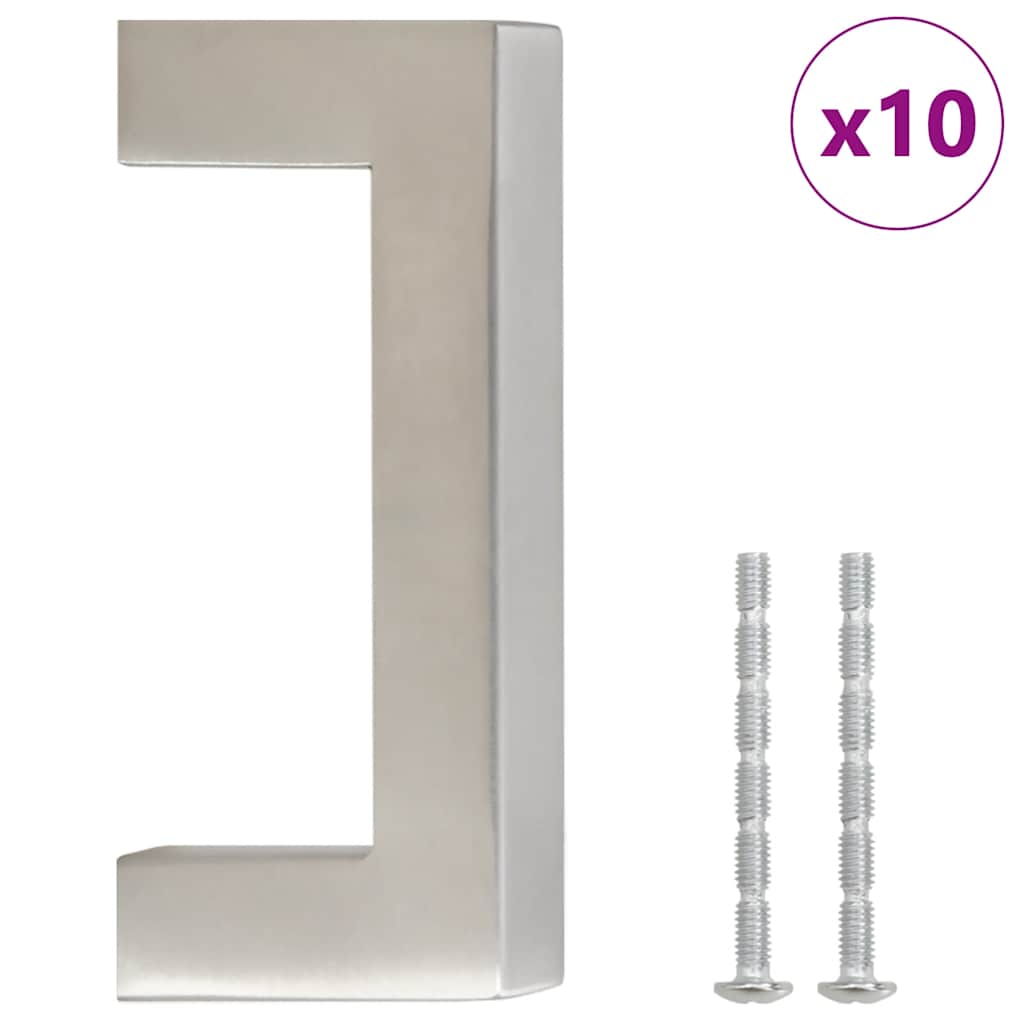 vidaXL Uchwyty do szafek, 10 szt., srebrne, 64 mm, stal nierdzewna