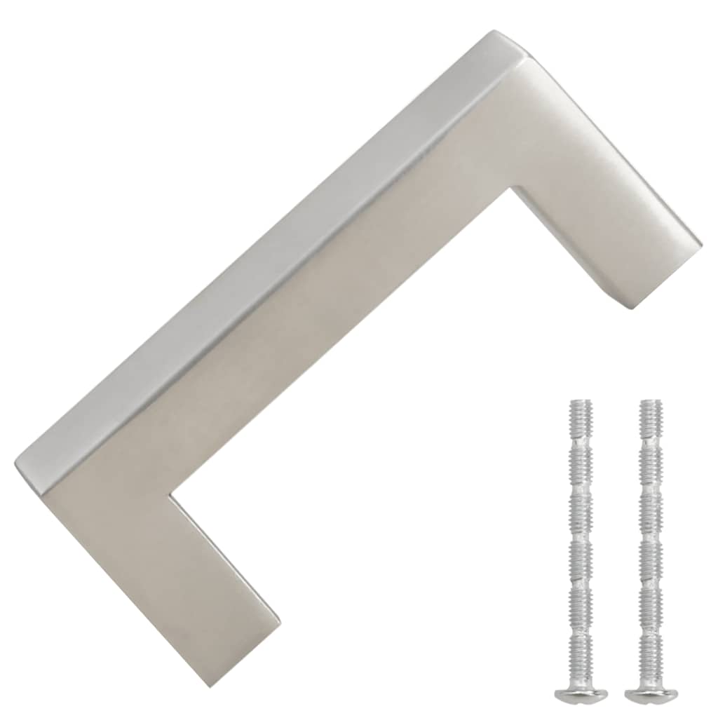 vidaXL Uchwyty do szafek, 10 szt., srebrne, 64 mm, stal nierdzewna