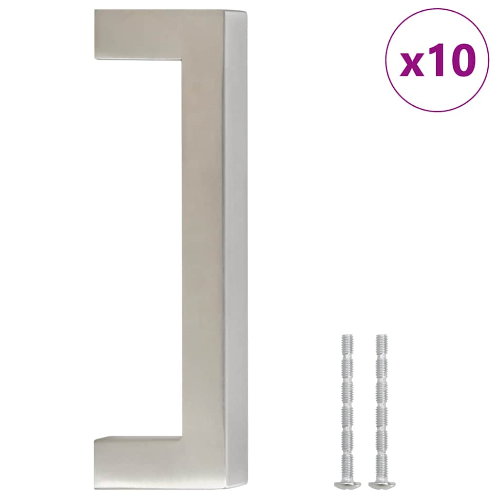 vidaXL Uchwyty do szafek, 10 szt., srebrne, 96 mm, stal nierdzewna