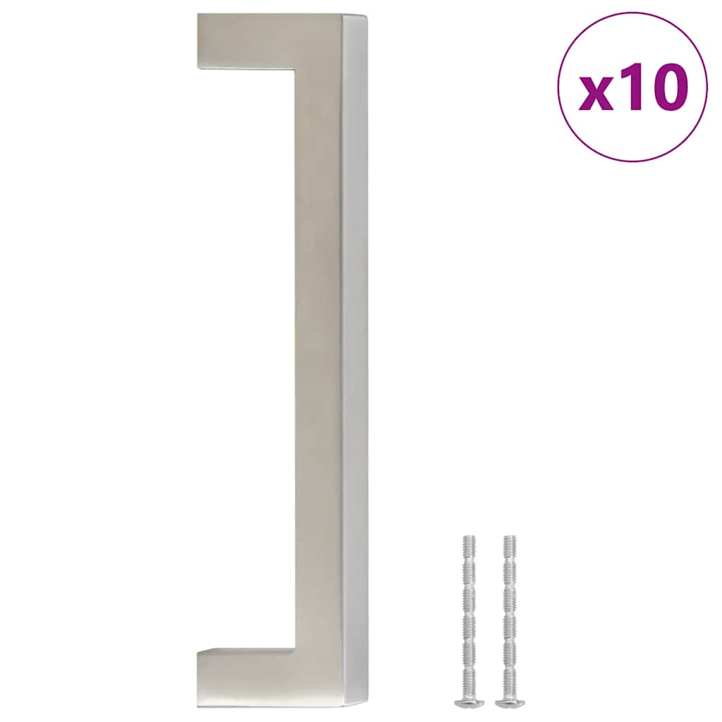 vidaXL Uchwyty do szafek, 10 szt., srebrne, 128 mm, stal nierdzewna