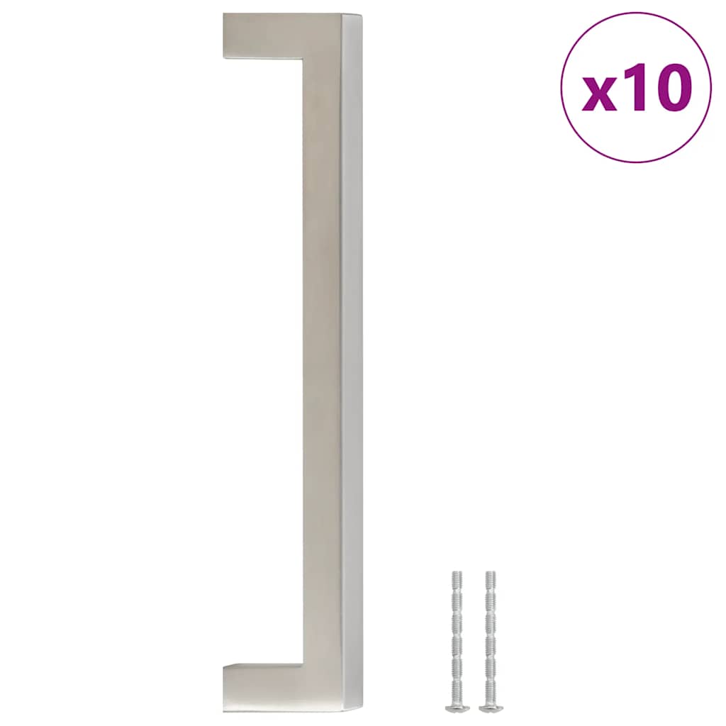 vidaXL Uchwyty do szafek, 10 szt., srebrne, 160 mm, stal nierdzewna