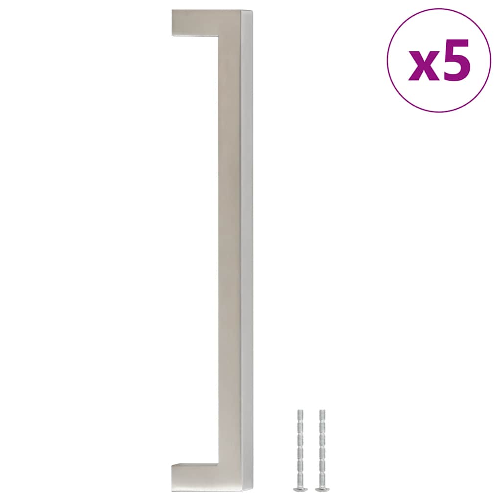 vidaXL Uchwyty do szafek, 5 szt., srebrne, 192 mm, stal nierdzewna